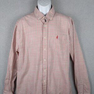 Johnnie O Hangin Out Long Sleeve Men's XXL Red & White Button Down JMWL3200